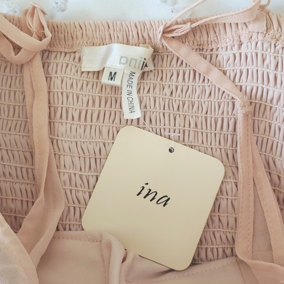 NWT Lace soft dusty rose pink smocked mini dress size medium - Picture 5 of 9